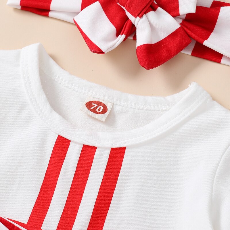 Stylish Infant Baby Girl Stripe Romper and Flare Pants Set