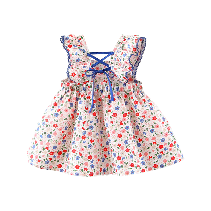 Summer Floral Sleeveless Dress for Baby Girls