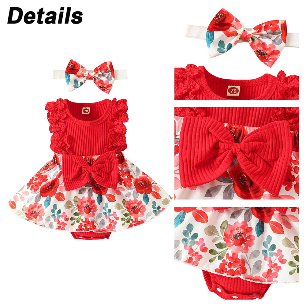 Sweet Summer Knitted Romper Dress for Infant Baby Girls