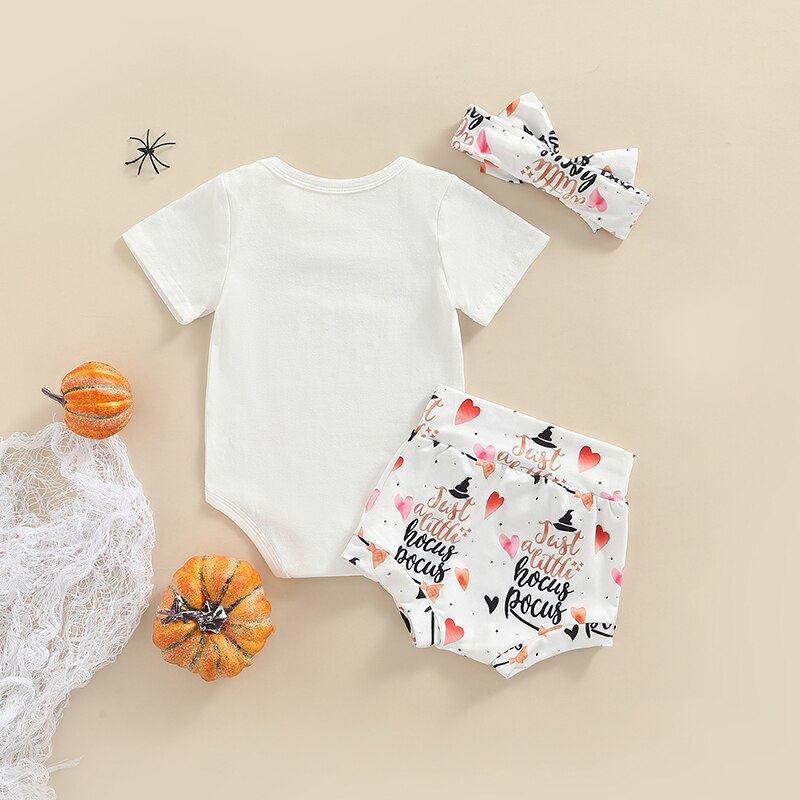 Cute Short Sleeve Letter Print Romper Set for Baby Boys and Girls