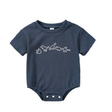 Casual Dinosaur Print Short Sleeve Romper for Baby Girls and Boys
