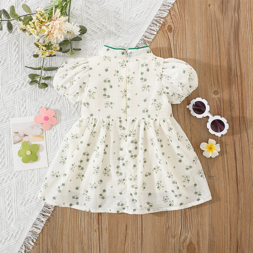 Chinese Style Baby Girl Flower Dress for Summer