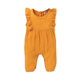 Sweet and Stylish Newborn Baby Bodysuit with Sleeveless Ruffles for Toddler Girls