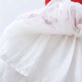 Spring Flower Dresses for Baby Girls with Long Sleeve and Bow Knot