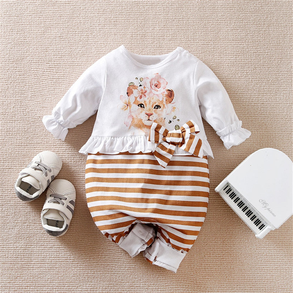 Adorable Baby Girl Rompers with Fun Patchwork and Animal Prints