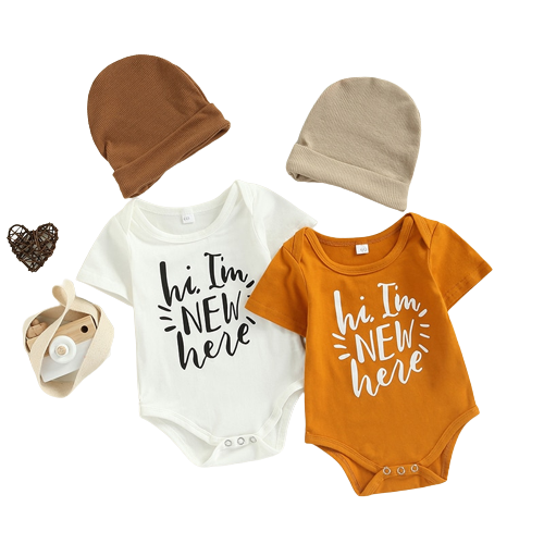 Adorable Newborn Infant Baby Romper with Matching Hat