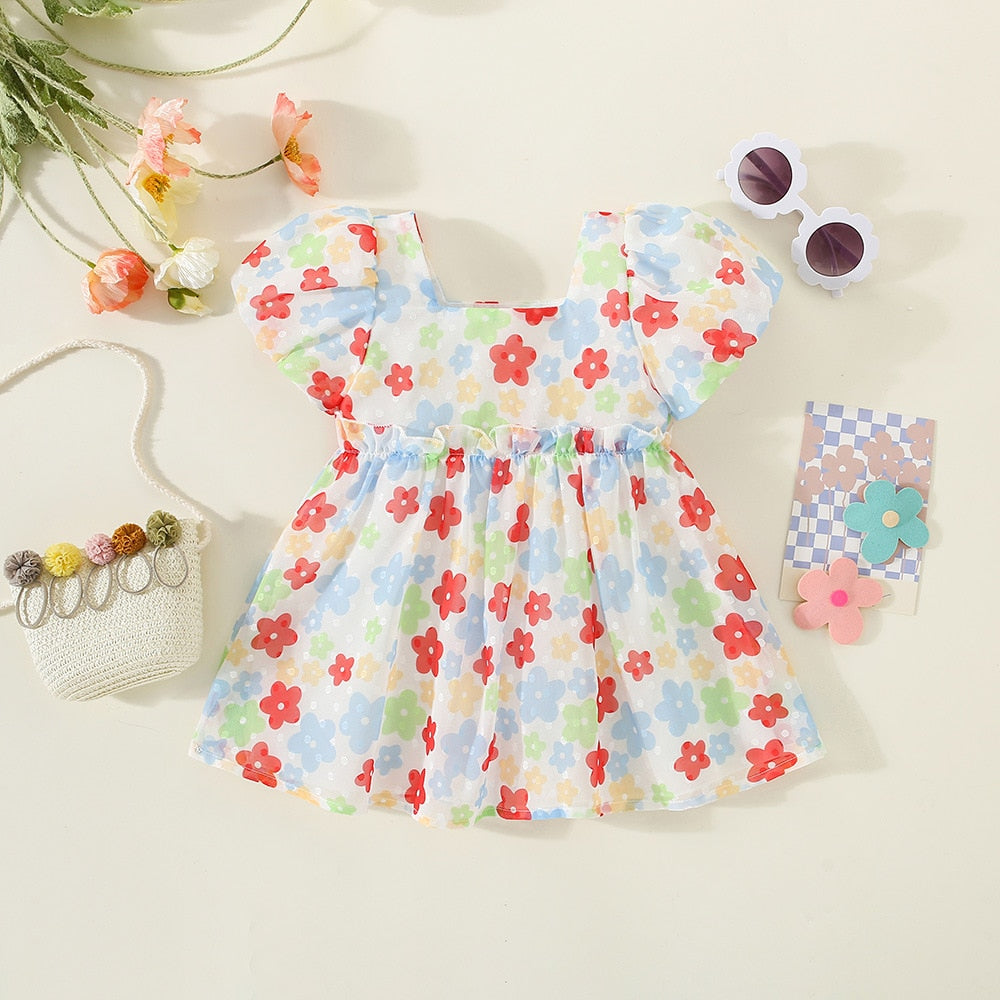 Colorful Flower Baby Girl Dresses for Summer