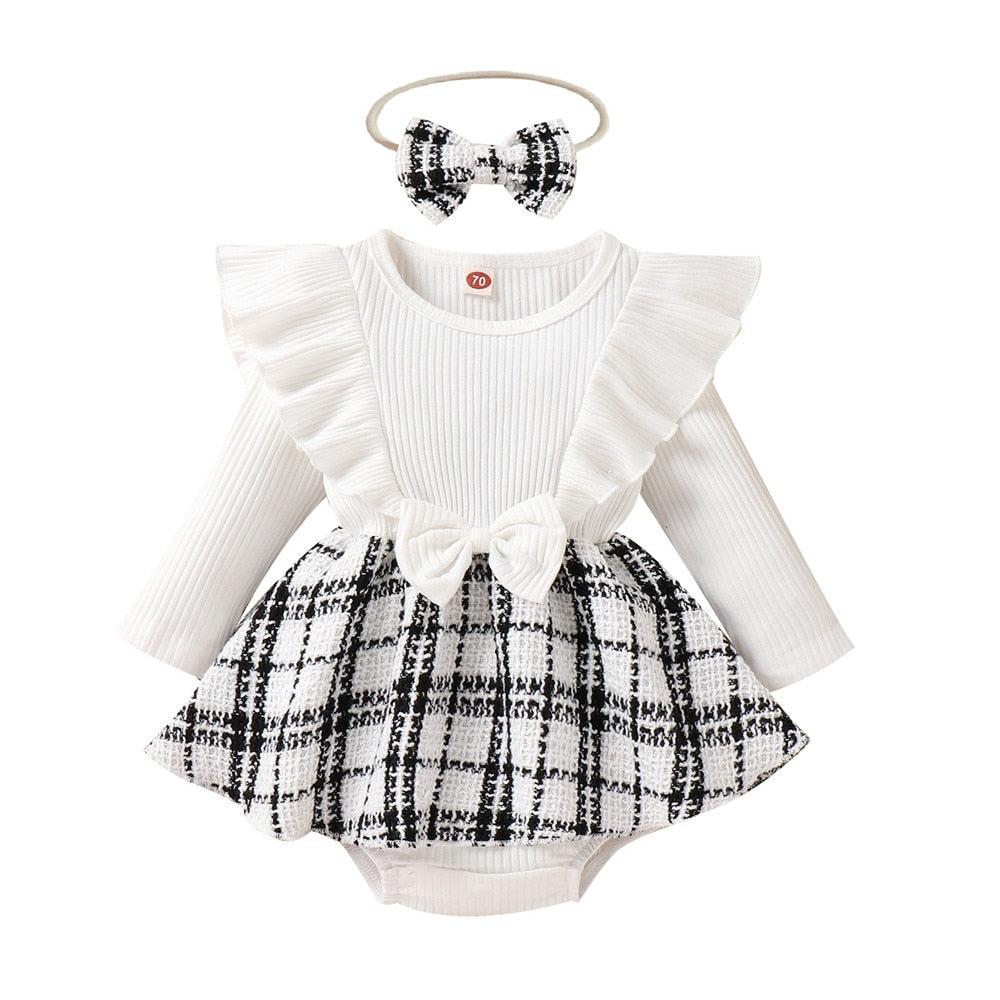 Adorable Plaid and Floral Ruffle Rompers for Your Little Princess: Perfect Newborn to Toddler Girls Clothing