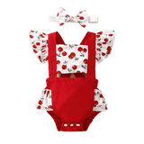 Adorable Newborn Baby Girls Romper with Flying Sleeves and Animal/Flower Print