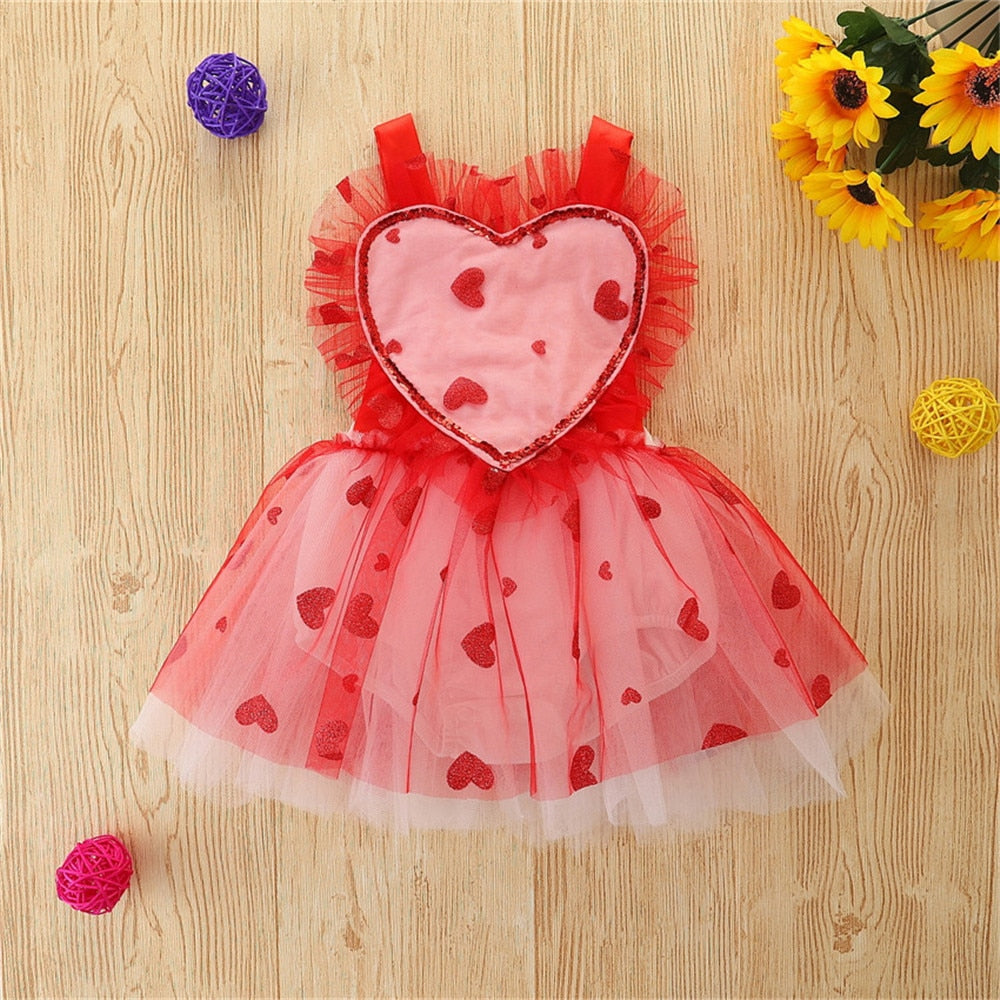 Heart Valentine's Day Baby Romper for Girls