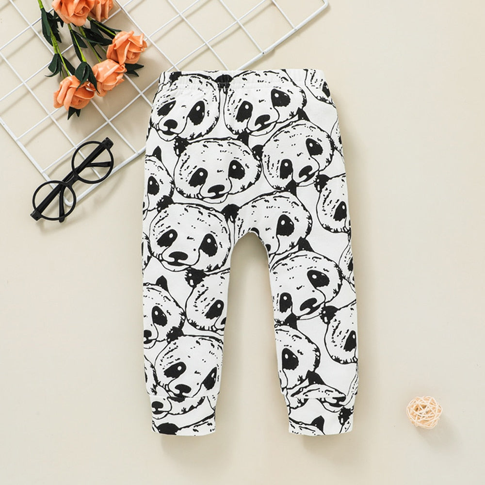 Newborn Clothes Baby Boy Girl Long-sleeved Romper Print Trousers Hat Three-piece Set Cotton Infant Toddler Kids Clothing