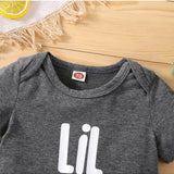 Baby Matching Romper and T-shirt Set with Letter Print