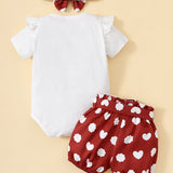 Sweet Heart-printed Summer Baby Girls Clothes