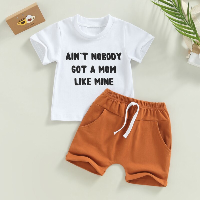 Trendy Summer Clothes Sets for Toddler Boys - Letter Print T-shirts and Shorts