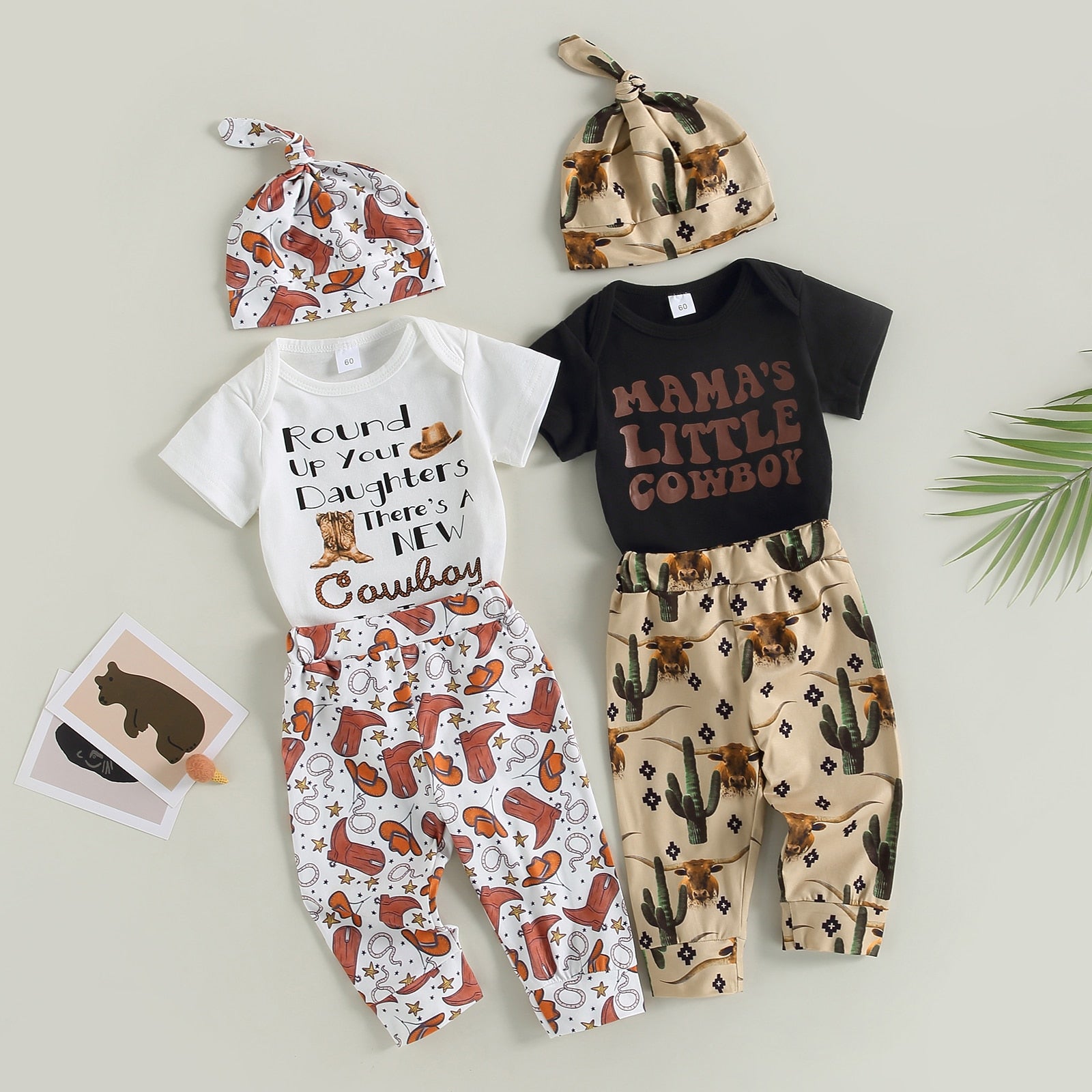 Adorable Newborn Infant Baby Boys Clothes Set with Letter Boots Print Romper, Pants, and Hat for Summer Outfits