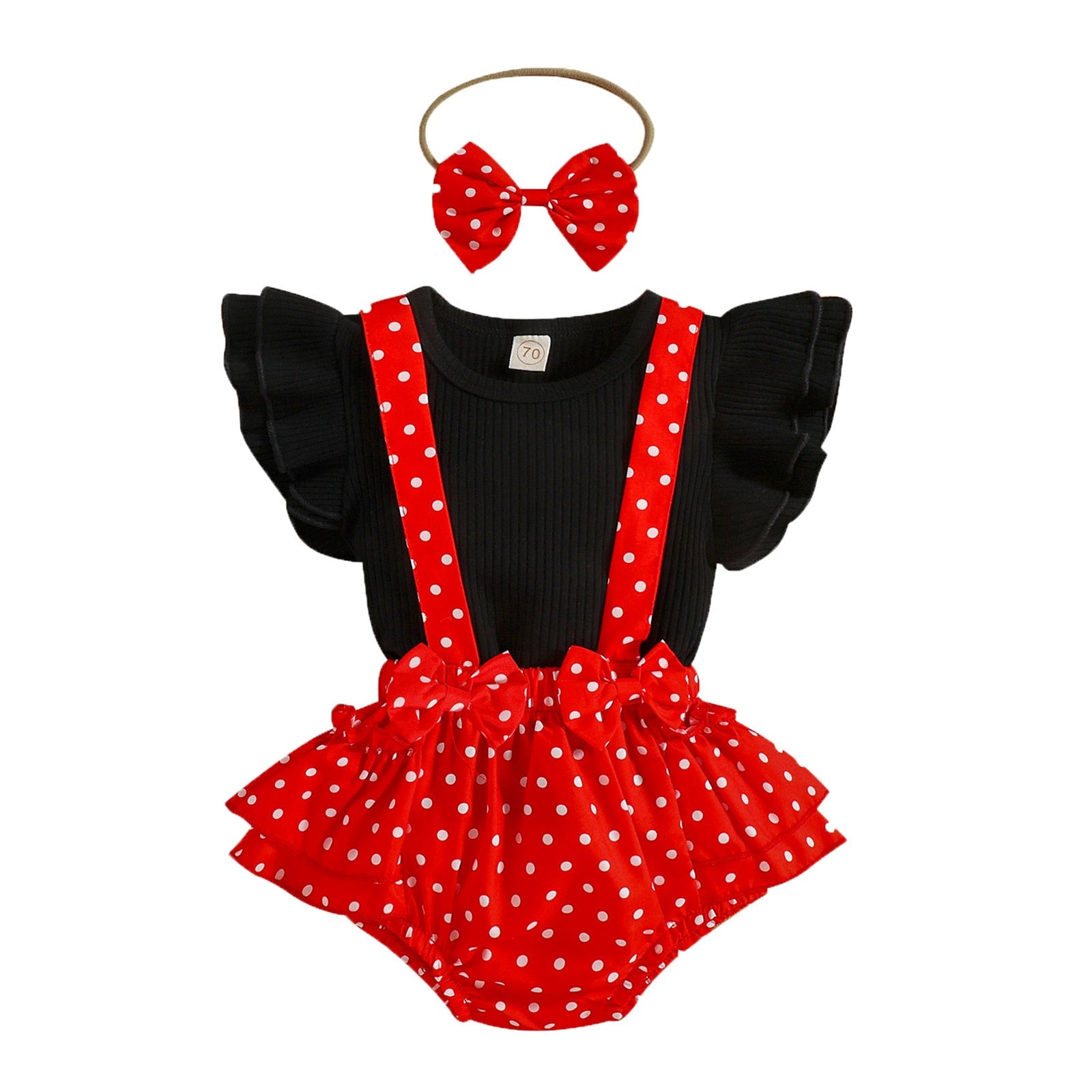 Adorable Newborn Baby Girls Clothes Set with Ruffles, Bowknots and Polka Dots for a Cute Look