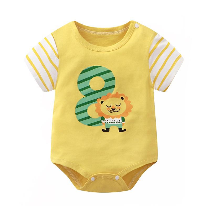 Boutique Newborn Clothes Bodysuits - Adorable 100% Cotton Short-Sleeved Infant Costume Romper for Baby