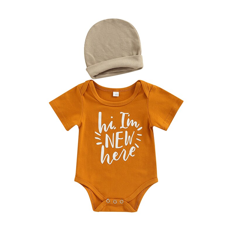 Adorable Newborn Infant Baby Romper with Matching Hat