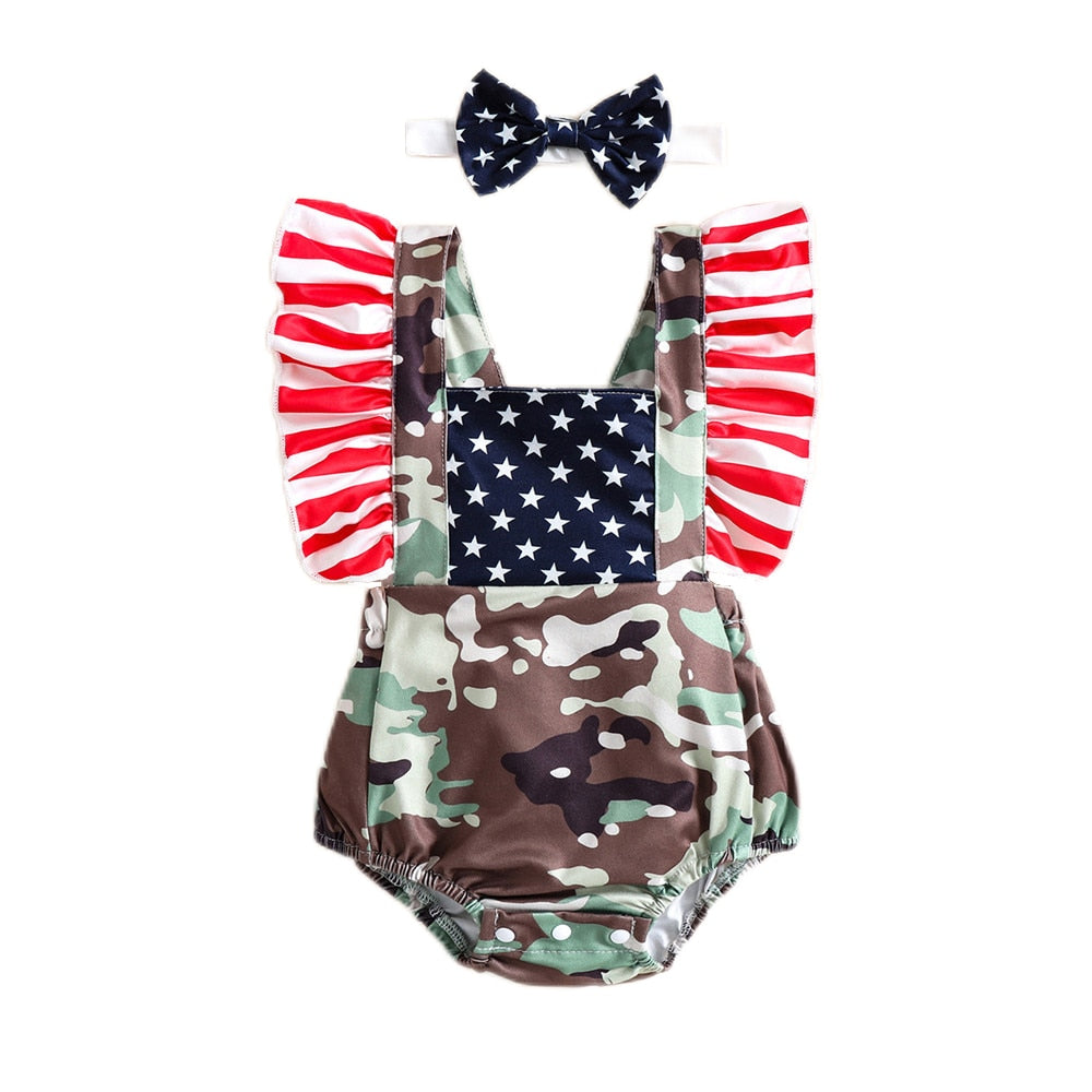 Camouflage Baby Rompers for 4th of July