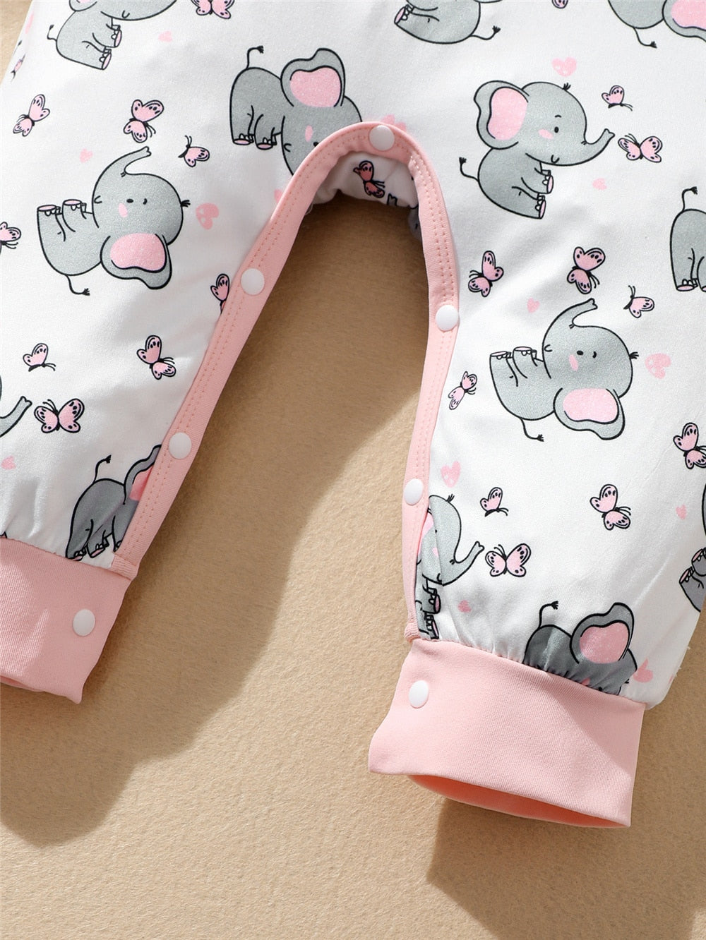 Adorable Elephant Print Romper for Newborn Girls