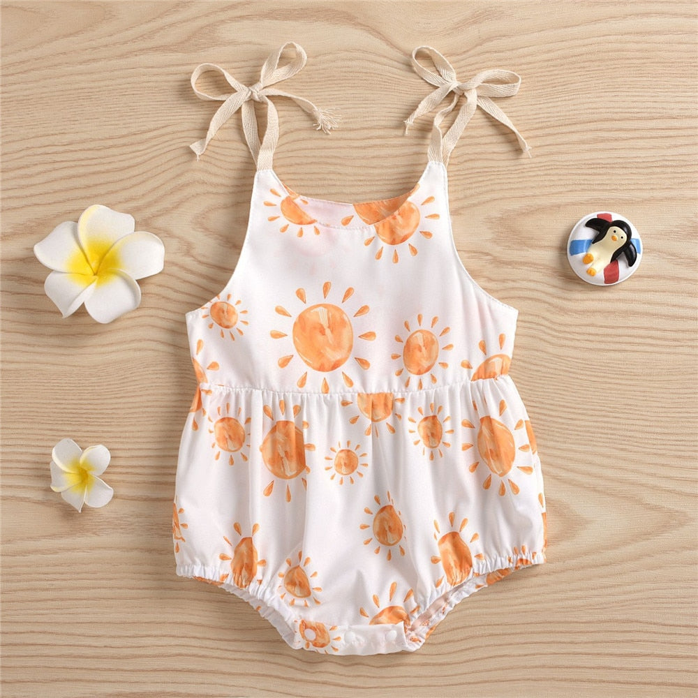 Cute Sling Bodysuit For Newborns with Sun Print