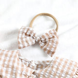 Adorable Plaid Baby Rompers for Your Little One's Special Occasions | Newborn Girls Clothing 2Pcs Set | Perfect for Kids Toddler Costume and Autumn Infant Outwear