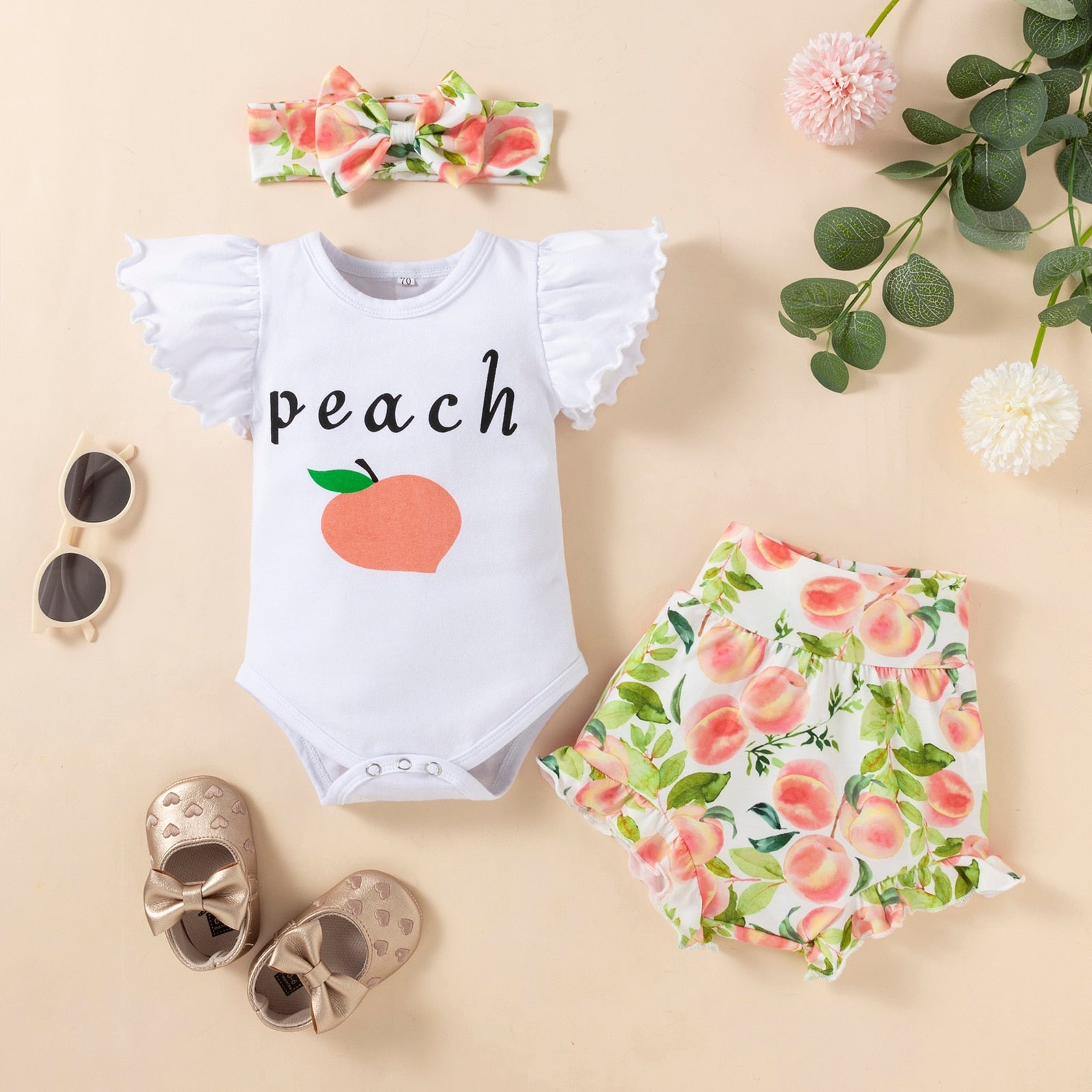 Adorable Summer Baby Girl Outfit Sets with Printed Bodysuit and Cartoon Lobster PP Pants
