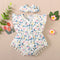 Toddler Girls Clothes Bodysuit - Infant Fly Sleeves Floral Lace Romper Jumpsuit Headband Set - Babbez