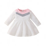 Autumn Baby Girls Cute Dress - Long Sleeve Patchwork A-line - Babbez