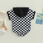 Stylish Checkerboard Print Bodysuits for Baby Boys - Babbez
