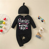 Letter Printed Baby Romper Set with Hat