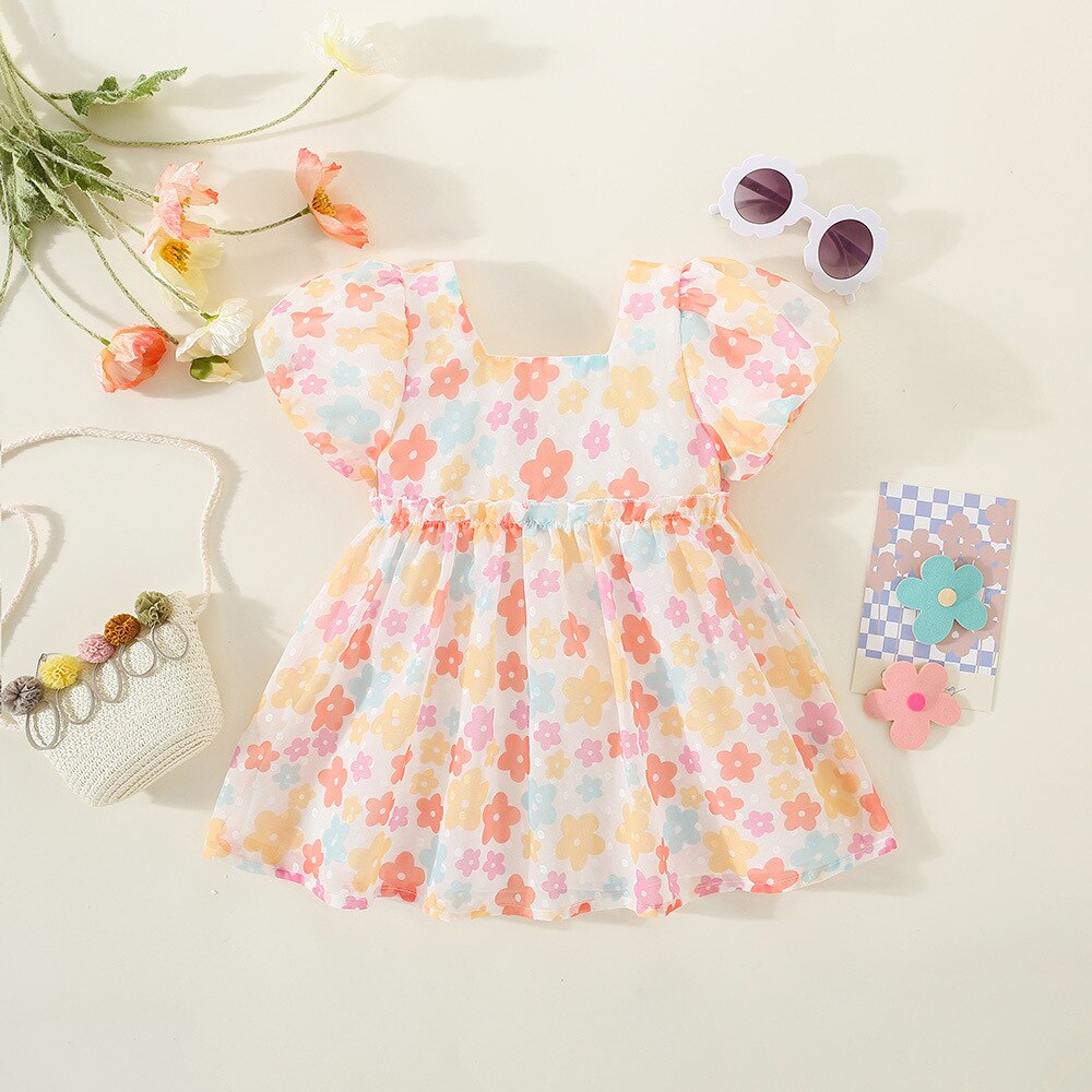 Colorful Flower Baby Girl Dresses for Summer