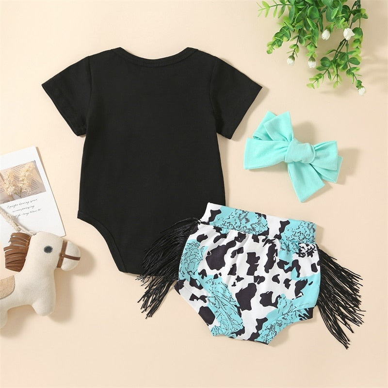 Cute Black and White Summer Outfit for Baby Girls