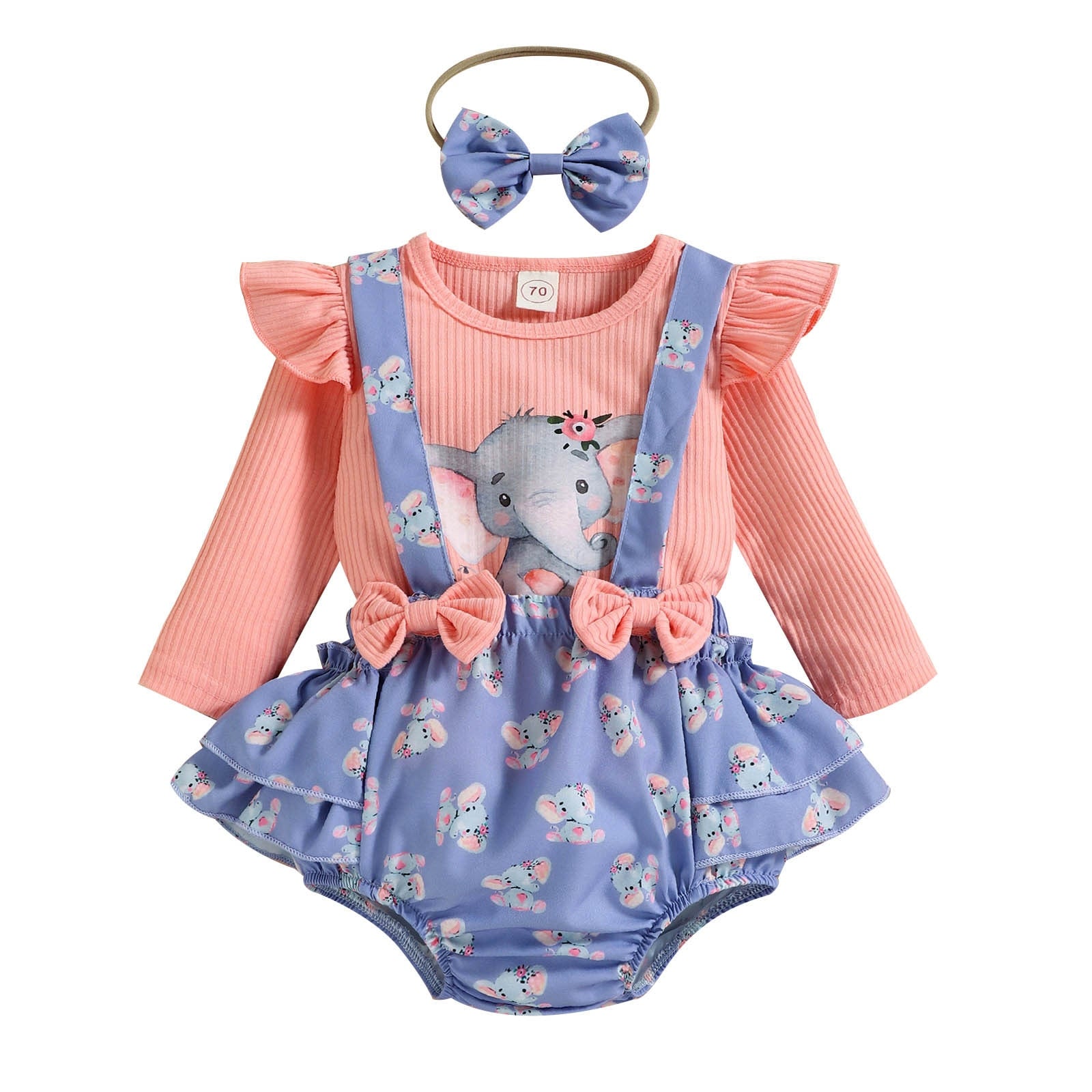 Adorable 3-Piece Animal Printed Baby Girl Clothes Set for 0-24 Months