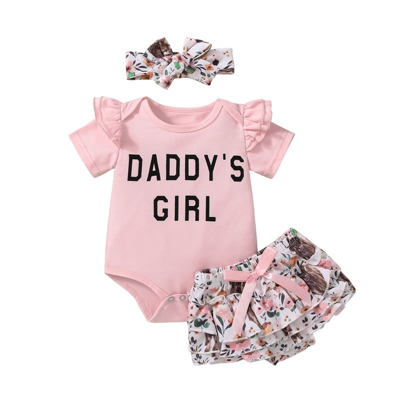 Stylish Kids Girl Pants Suit with Romper Shirt and Short Trousers