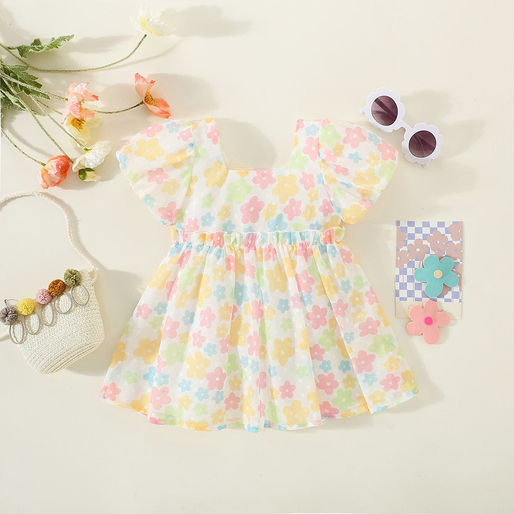 Colorful Flower Baby Girl Dresses for Summer