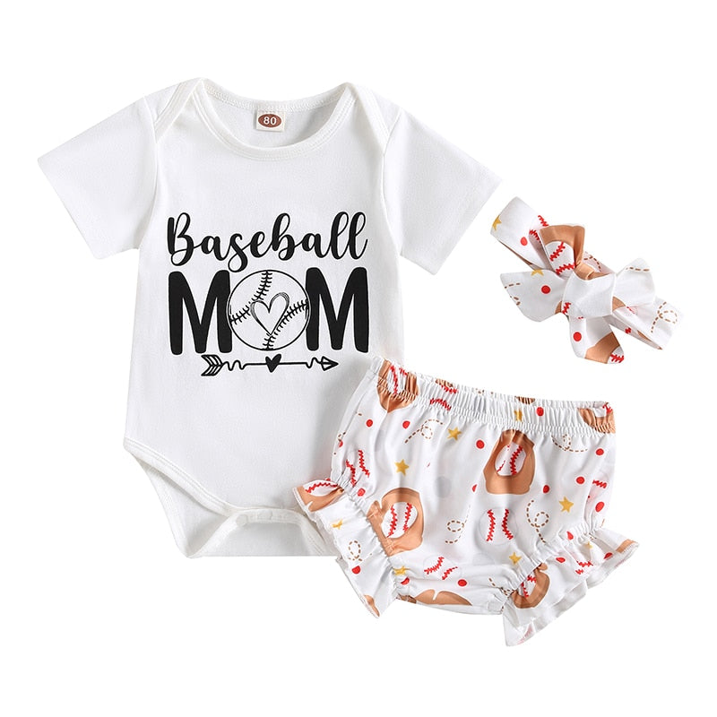 Adorable Newborn Baby Girls 3-Piece Summer Outfit