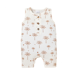 Adorable Summer Romper with Leaves Print for Infants and Toddlers