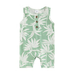 Newborn Baby Romper with Printed Pattern and Front Buttons - Babbez