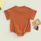 Summer Baby Rompers Clothes for Boys and Girls - Letter Print Patchwork Short Sleeve Jumpsuits