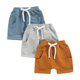 Toddler Baby Unisex 3-pack Drawstring Shorts with Pockets - Babbez