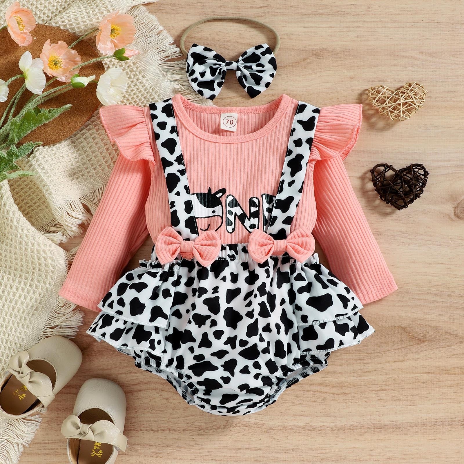 Adorable 3-Piece Animal Printed Baby Girl Clothes Set for 0-24 Months