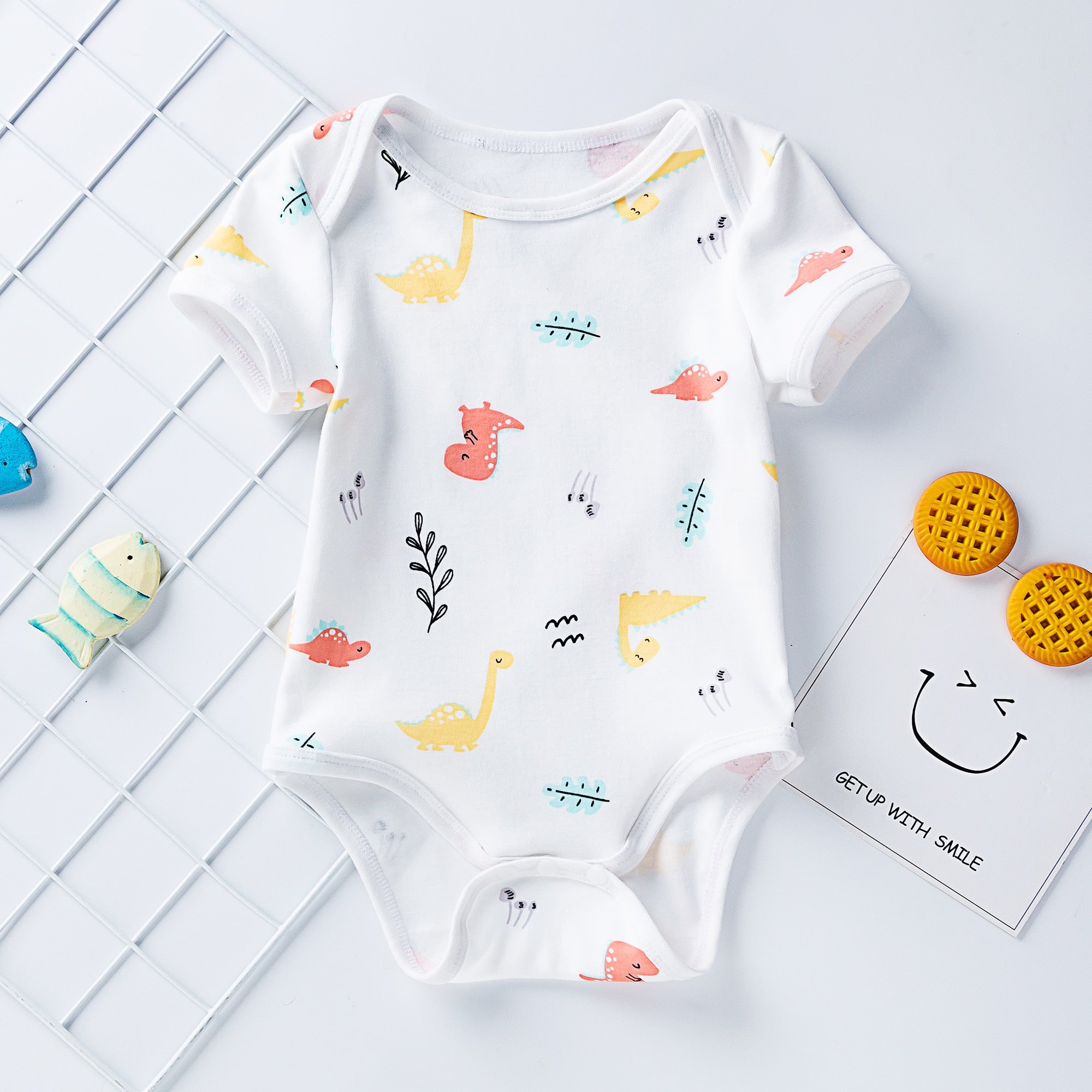 Cute Unisex Baby Romper with Fun Prints and Soft Cotton Fabric