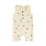 Baby Printed Rompers for Newborns - Front Button Sleeveless Round Neck - Babbez