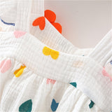 Colorful Rainbow Baby Girl Summer Dress with Cartoon Design - Perfect for Playtime!