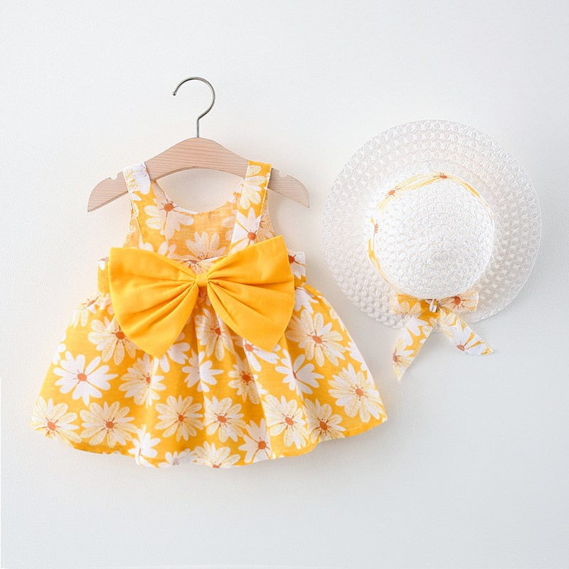 2Pcs/Set Daisy Dresses for Infant Girls