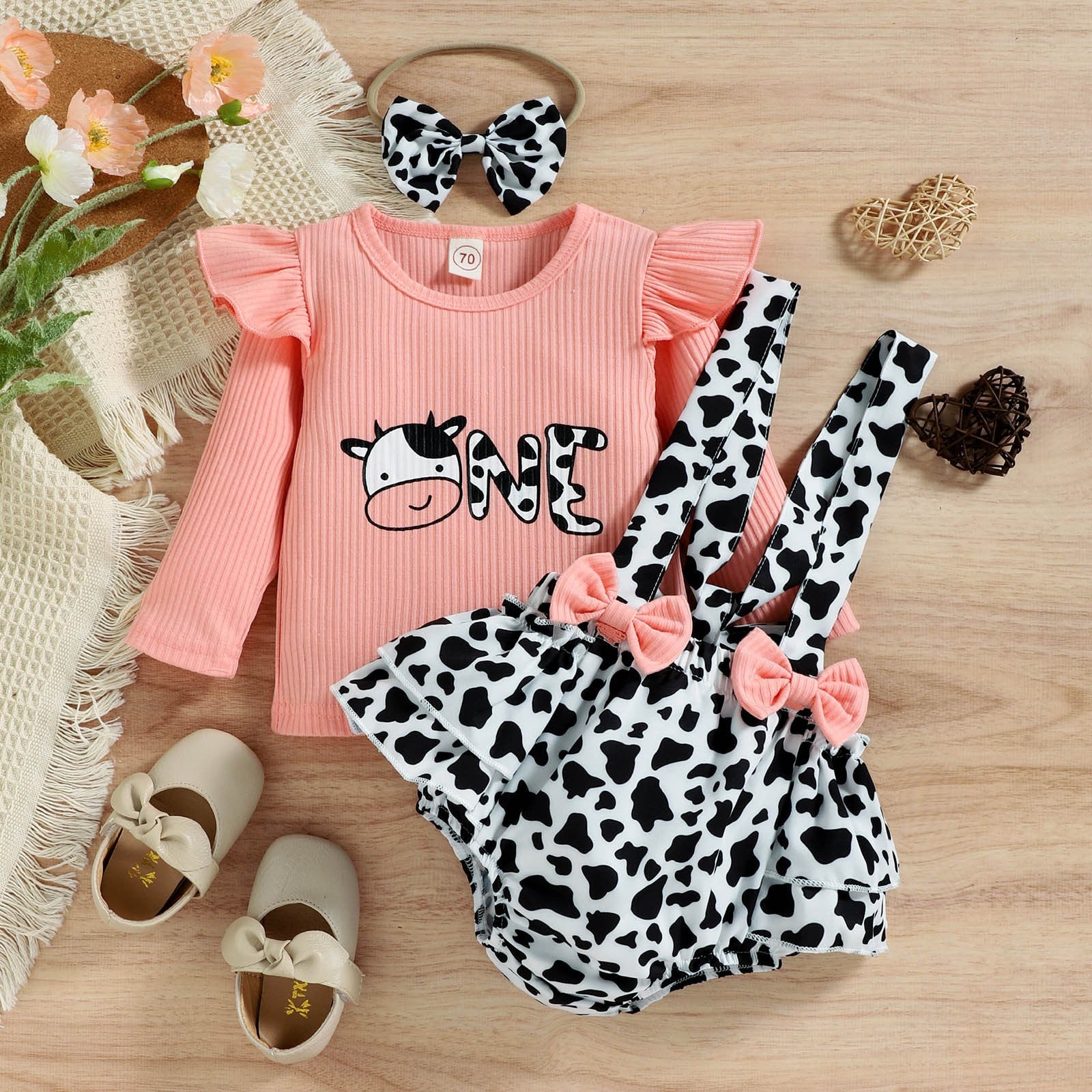 Adorable 3-Piece Animal Printed Baby Girl Clothes Set for 0-24 Months