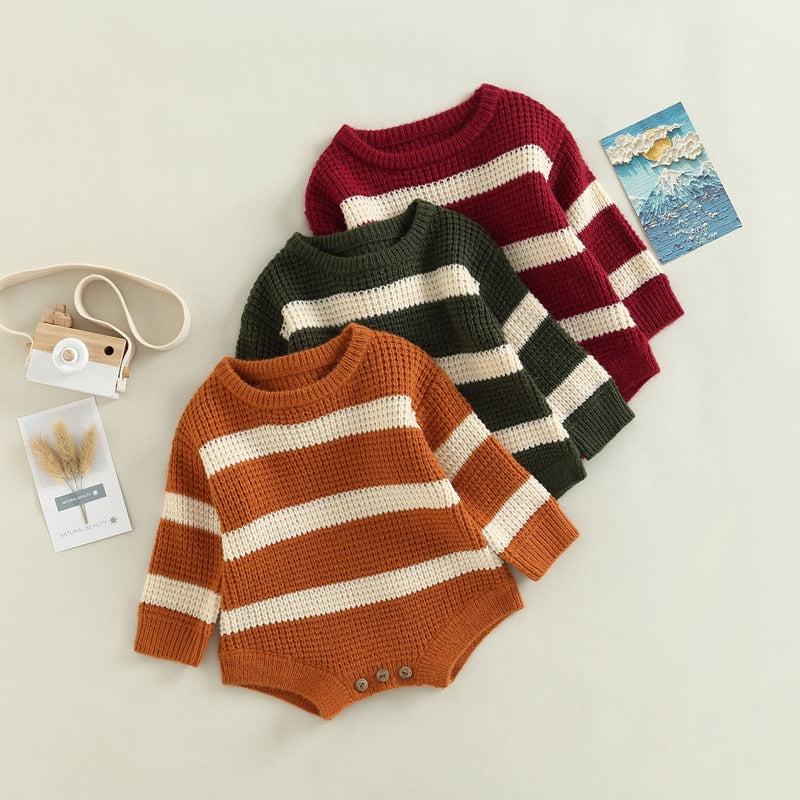 Cozy and Stylish Infant Knit Rompers for Fall and Winter