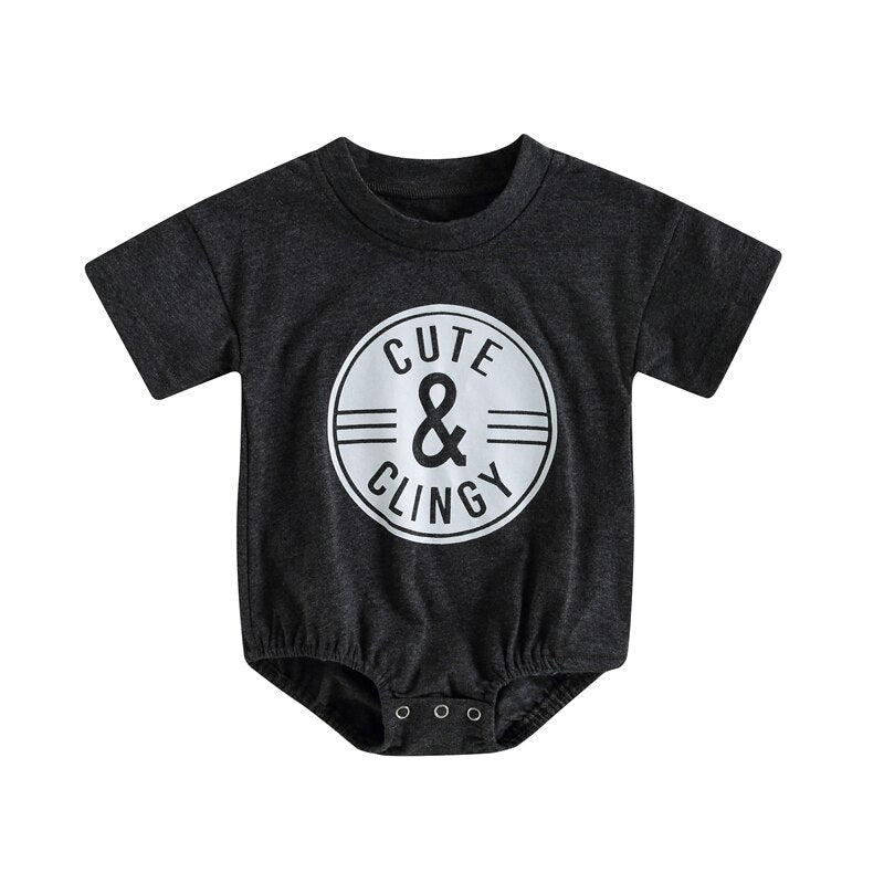 Casual Letter Print Baby Romper for Boys and Girls