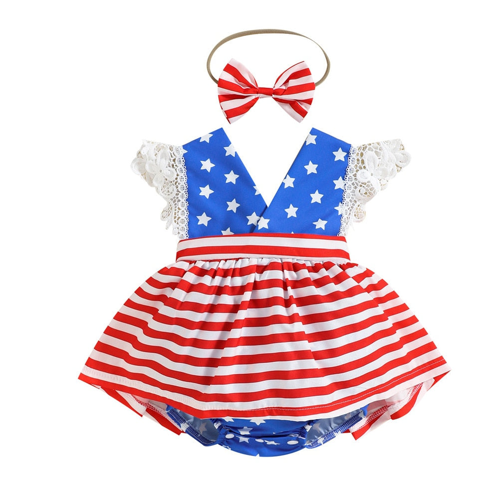 Adorable Valentine's Day Outfit for Baby Girls - Heart Printed Bodysuit Dress and Romper Set